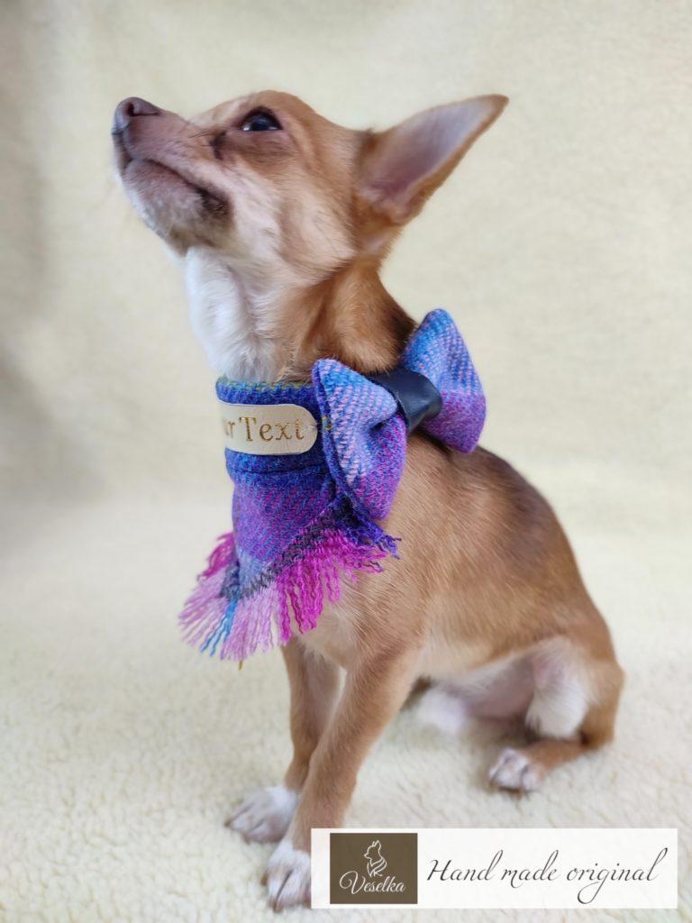 veselka luxury dog bandana and bow tie