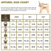 size chart for Ukraine dog coats