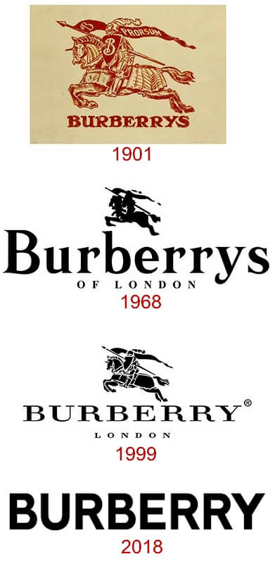 Burberry logo chnages over the years and new canine designer clothes