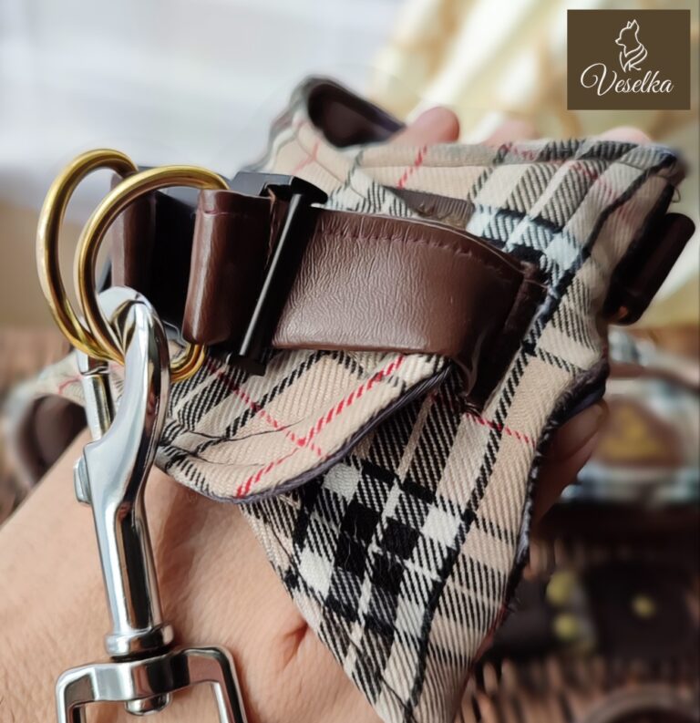 double d ring burberry harness for small dogs and puppies