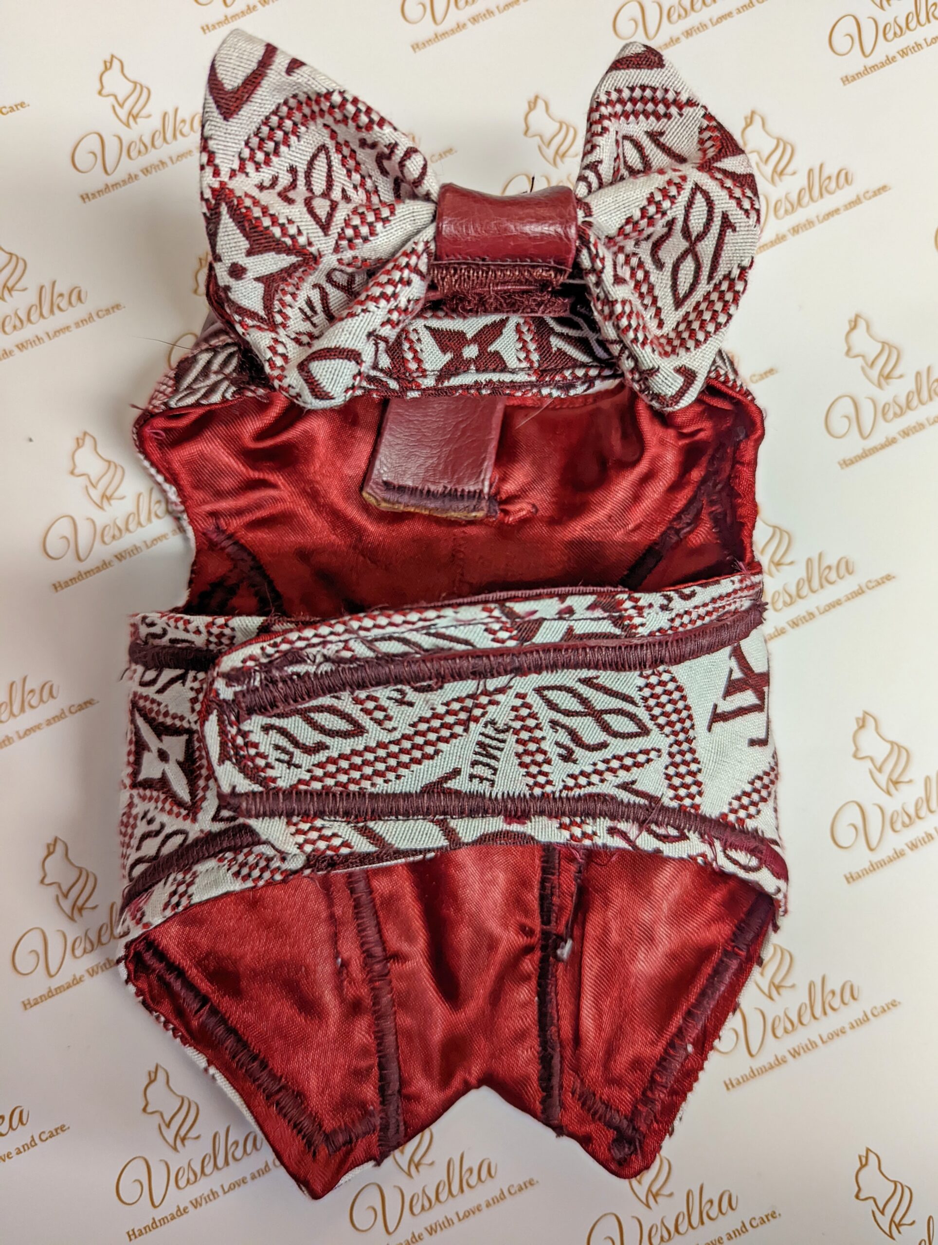 Luxury Red Dog Harness – Designer Dog Clothes – Veselka Canine Couture