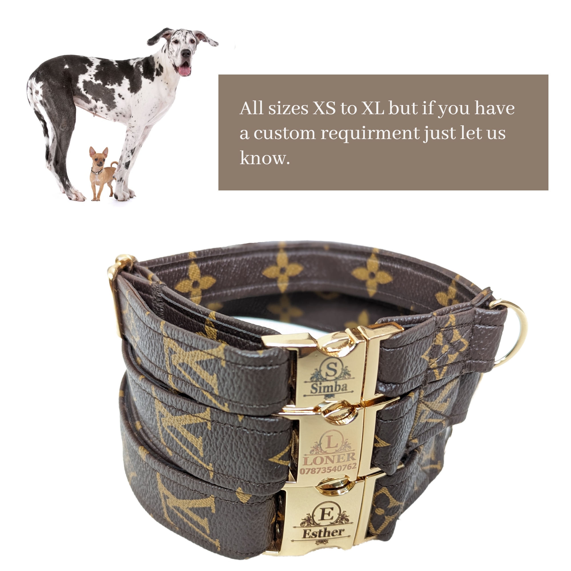 Etsy louis shop vuitton dog collar