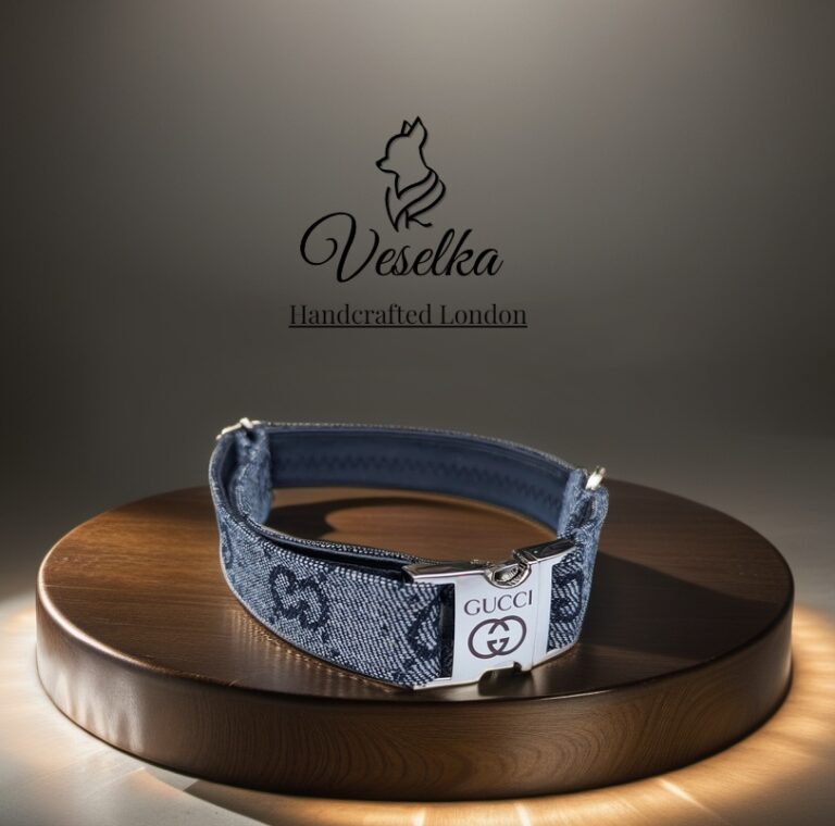 designer dog collar grey gucci and LV