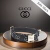Designer inspired dog collar black gucci leather
