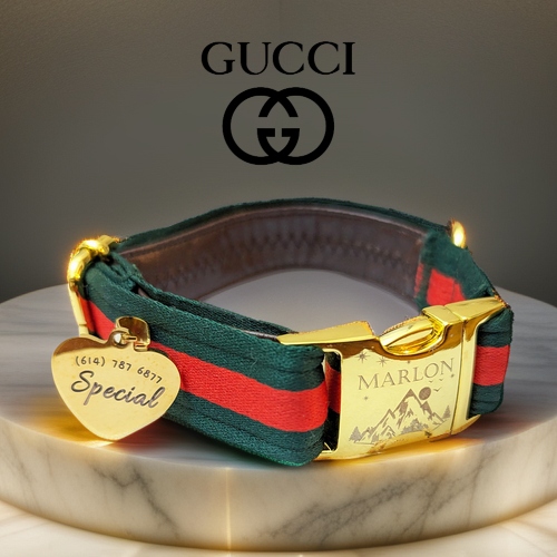 red green stripe authentic replica gucci dog collar