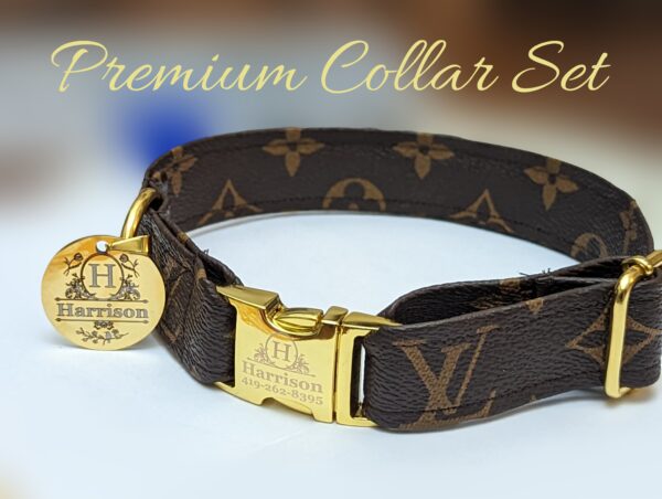 louis vuitton LV dog collar - designer dog collar and leash