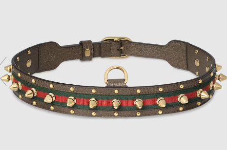 Gucci Leather Dog Collar with Studs