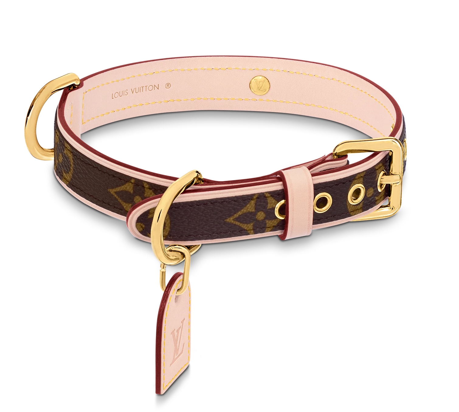 Louis Vuitton PM Collar with leash made in leather small and large dogs
