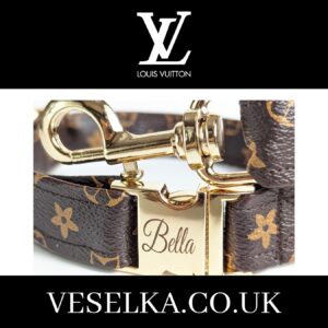 LV DOG COLLAR and leash designer and cats