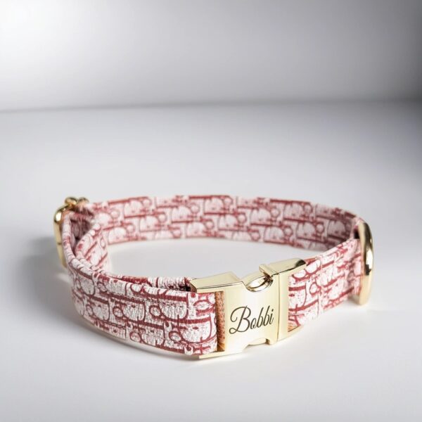 Dior designer dog collar in pink