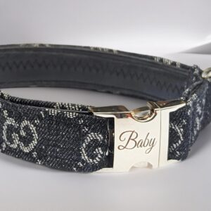 black gucci dog collar and leash jean style