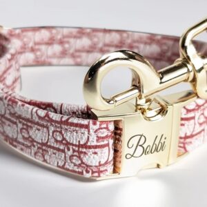 Dior designer dog collar in pink small and large