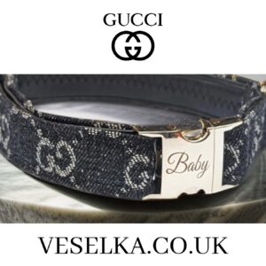 gucci dog collar black classic small and large with leash usa