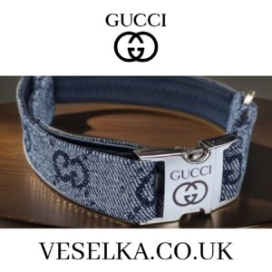 gucci dog collar grey black in large or small designer dog collar usa