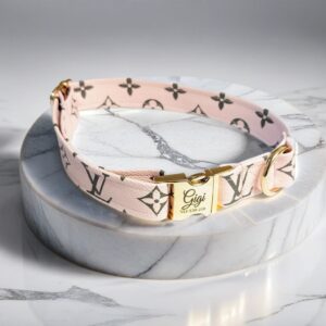 loius vuitton inspired pink dog and cat collar small to large