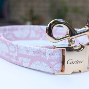 light pink dior dog collar and leash extra small medium and large