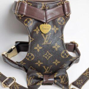 louis vuitton dog harness collar and leash small medium puppy cat set