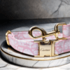 pink dior dog puppy collar and leash small medium and large