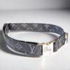 Black louis vuitton dog puppy collar and leash small medium and large