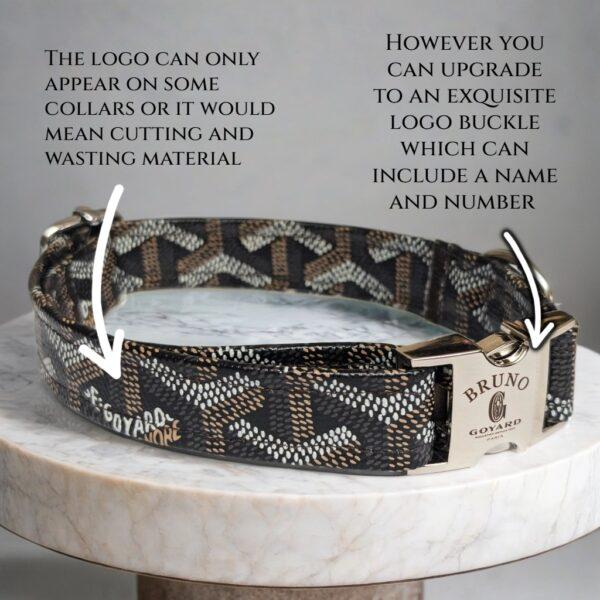 black or green goyard dog collar and leash. small to large in leather faux.