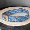 goyard designer dog collar in small and large blue green red and yellow black