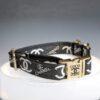 black coco designer dog collar and leash