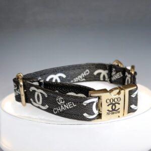 black coco designer dog collar and leash