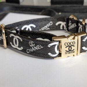 black coco channel collar and leash for dogs puppies and cats